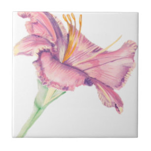 Pink Lily Easter Flower Picture Tile