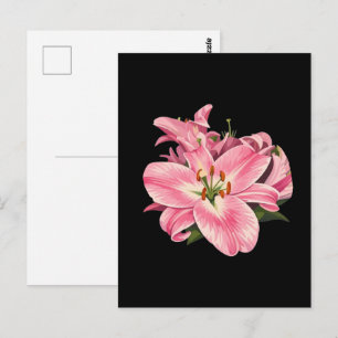 Pink Lily Flower Bouquet Postcard