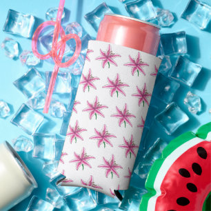 Pink Lily Flower Floral Garden Party Spring Lilies Seltzer Can Cooler
