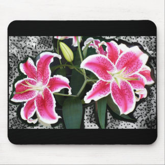 Pink Lily Flowers Mousepad