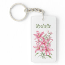 Pink Lily Flowers Personalised