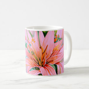 Pink Lily Garden: Watercolor Edition  Coffee Mug