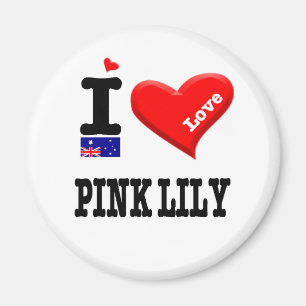 PINK LILY - I Love Magnet