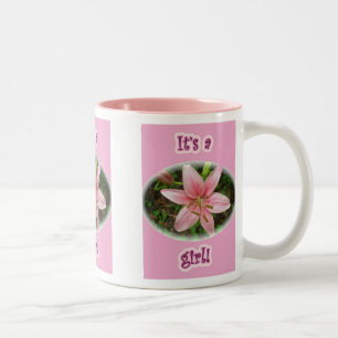 Pink Lily It's a girl! New Baby Mug