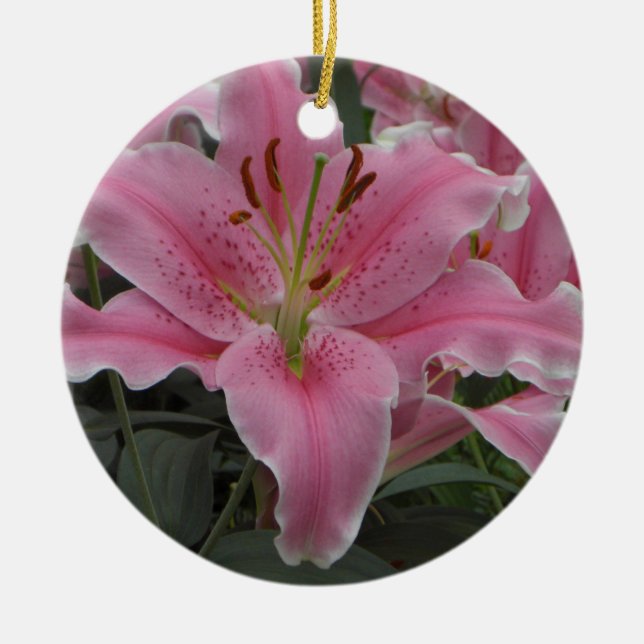 Pink Lily Ornament (Front)