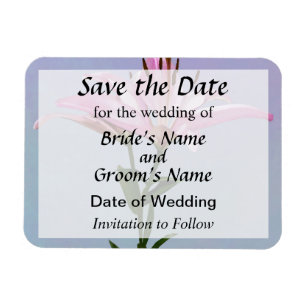 Pink Lily Pair Save the Date Magnet
