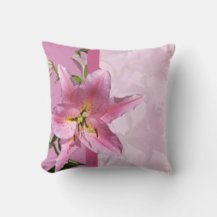 Pink Lily Throw Pillow 2