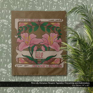 Pink Lily Victorian Flowers Friendship Admiration Tapestry