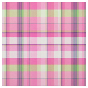 Pink Lime Navy Wht Preppy Madras Style Plaid Sz6#2 Fabric