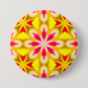 Pink Lime Yellow Orange Tie Dye Mandala Seamless 7.5 Cm Round Badge