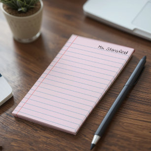 Pink Lined Notebook Paper Post-it Notes