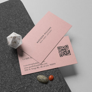 Pink Linen Texture background Business Card