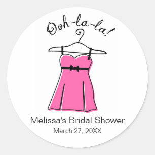 Pink Lingerie Bridal Shower Favour Stickers