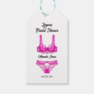 Pink Lingerie Bridal Shower Gift Tags