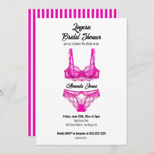 Pink Lingerie Bridal Shower Invitation
