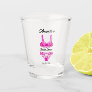 Pink Lingerie Bridal Shower Shot Glass