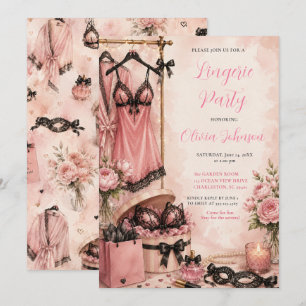Pink Lingerie Party Bridal Shower Invitation
