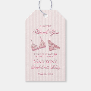 Pink Lingerie Shower Bachelorette Bridal Favour Gift Tags
