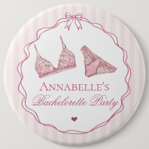 Pink Lingerie Shower Bachelorette Party Favor 6 Cm Round Badge