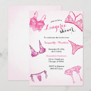 Pink Lingerie shower  Invitation