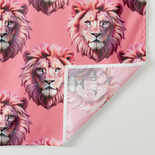 Pink Lion Head Animal Pattern Design Pink Tapestry