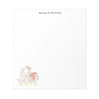 Pink Lion with Little Girl Notepad