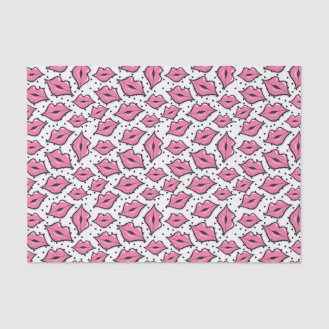 Pink Lip Kiss Lipstick & Beauty Supply Distributor Tissue Paper (Front)