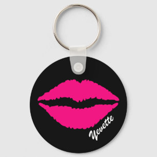Pink Lip Print Custom Key Chain