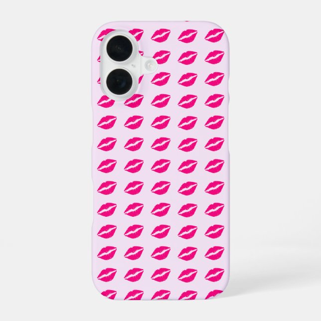 Pink Lip Print Phone Case (Back)