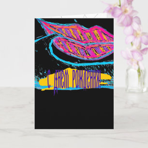 Pink lips and a word baloon or tongue card