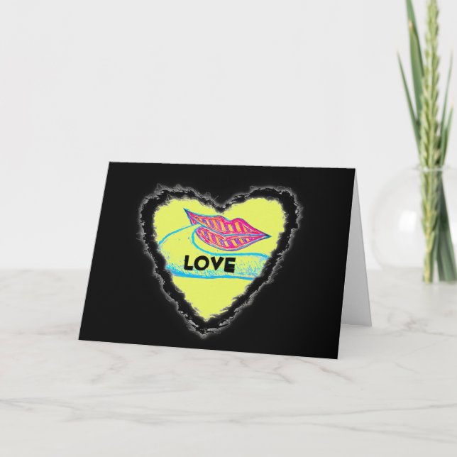 Pink lips and a word baloon or tongue holiday card (Front)