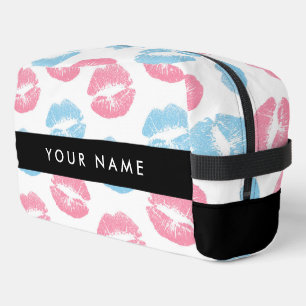 Pink Lips, Blue Lips, Kiss, Your Name, Personalise Dopp Kit