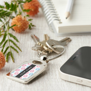 Pink Lips, Blue Lips, Kiss, Your Name, Personalise Key Ring