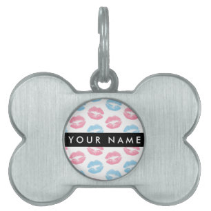 Pink Lips, Blue Lips, Kiss, Your Name, Personalise Pet ID Tag