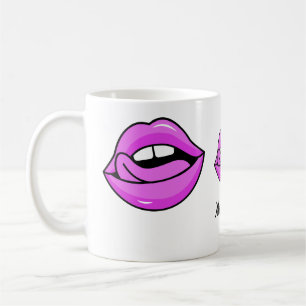 Pink Lips custom name mugs