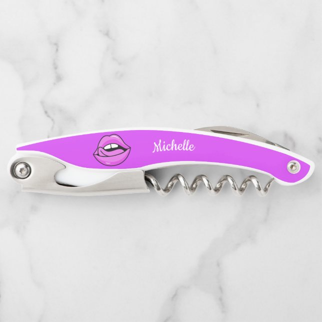 Pink Lips custom name screwdriver Corkscrew (Front)
