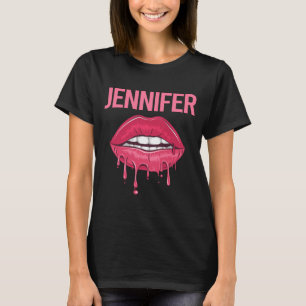 Pink Lips - Jennifer Name T-Shirt