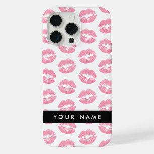 Pink Lips, Kiss, Lipstick, Your Name, Personalise iPhone 15 Pro Max Case