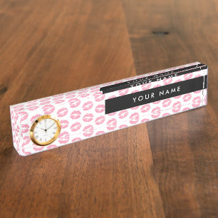 Pink Lips, Kiss, Lipstick, Your Name, Personalise Nameplate