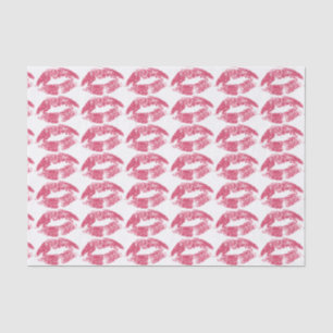 Pink Lips Kiss Pattern Tissue Paper