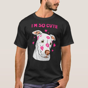 Pink Lips Kiss Sweet American Pitbull   T-Shirt