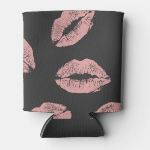 Pink lips kisses, Valentine's day pattern. Can Cooler