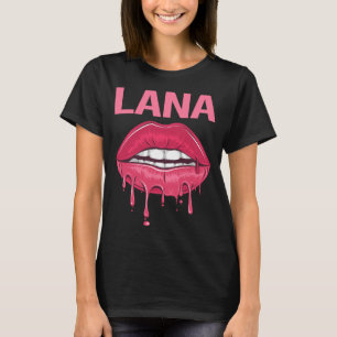 Pink Lips - Lana Name T-Shirt