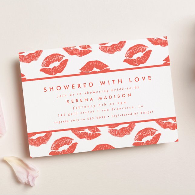 Pink Lips Love Valentine Bridal Shower Invitation (Creator Uploaded)