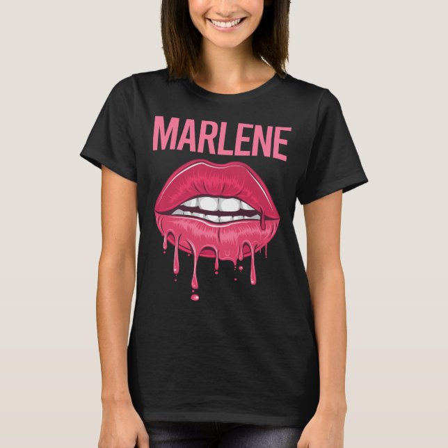 Pink Lips - Marlene Name T-Shirt (Front)