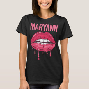 Pink Lips - Maryann Name T-Shirt