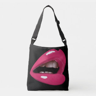 PINK LIPS MOUTH WILD  TOTES CROSSBODY BAG