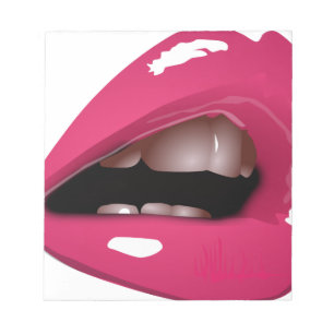 pink lips notepad