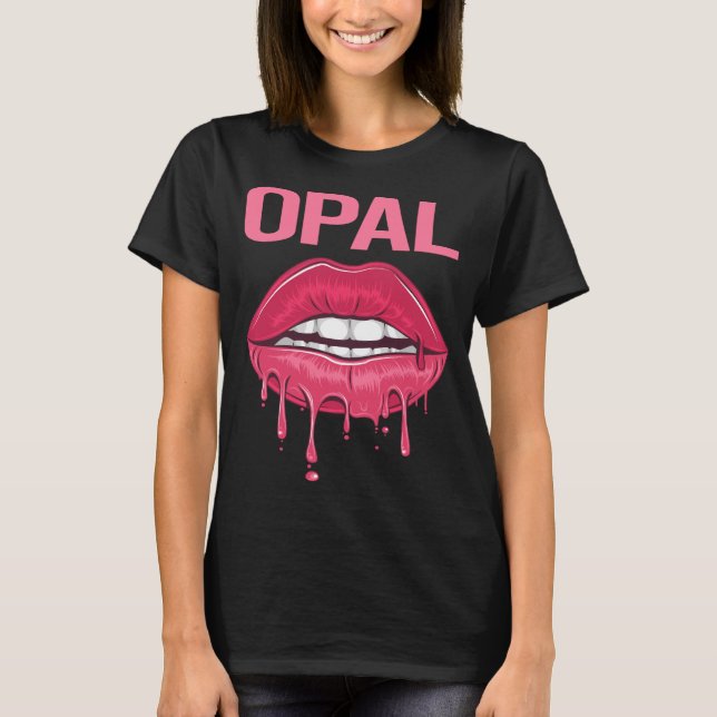Pink Lips - Opal Name T-Shirt (Front)