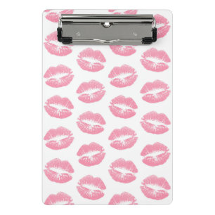 Pink Lips, Pattern Of Lips, Pink Lipstick, Kiss Mini Clipboard